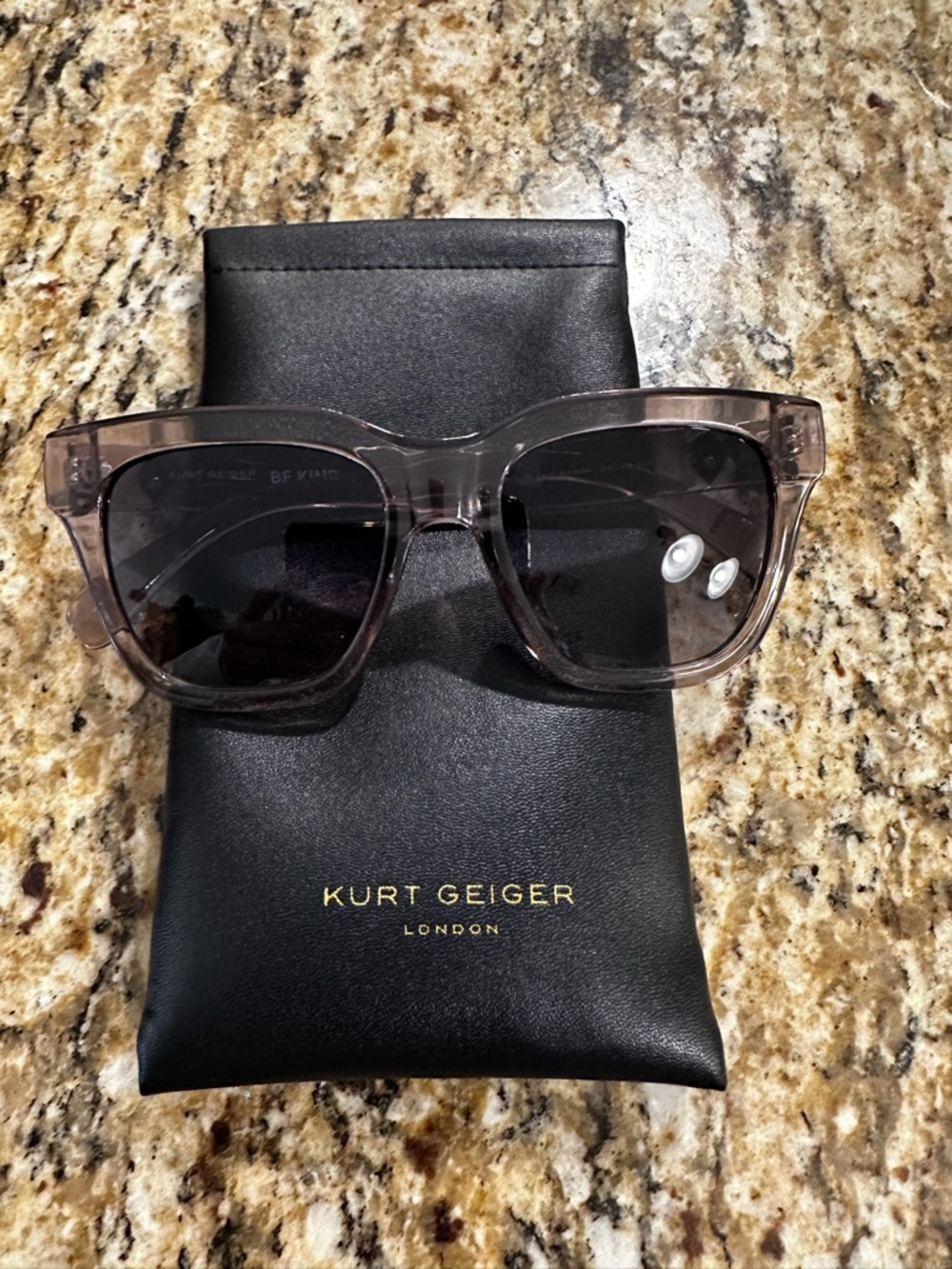 Kurt Geiger Transparent Taupe Sunglasses with Smoke Accents
